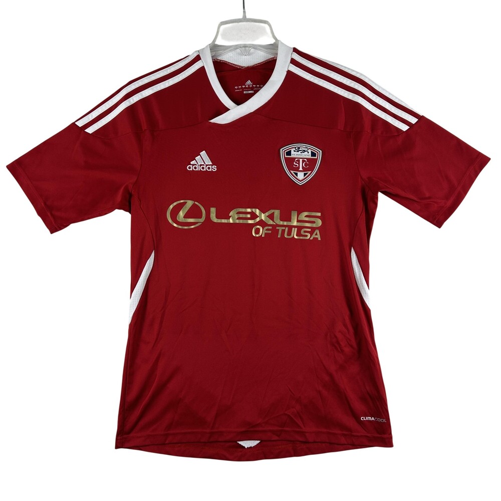 Adidas Jersey Mens Small Red Soccer Lexus Of Tulsa ClimaCool 14 Hurricane STC